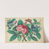 Large red flower, blue flowers, butterfly (1800-1899)