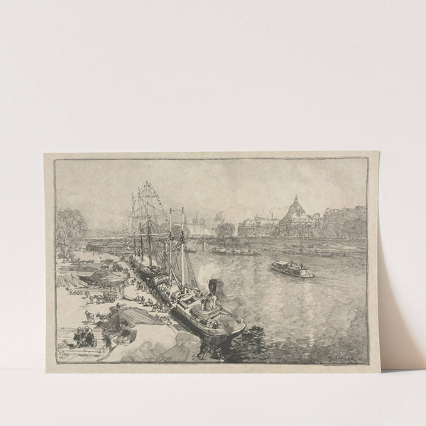 Large Steamer Ship at Dock, Paris (c. 1870–1918) by Auguste Louis Lepère