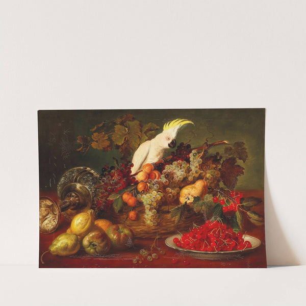 Large Still Life with Cockatoo by Ludwig Adam Kunz