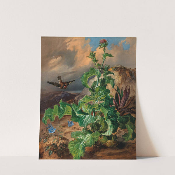 Large Thistle Still Life with Goldfinch by Franz Xaver Gruber