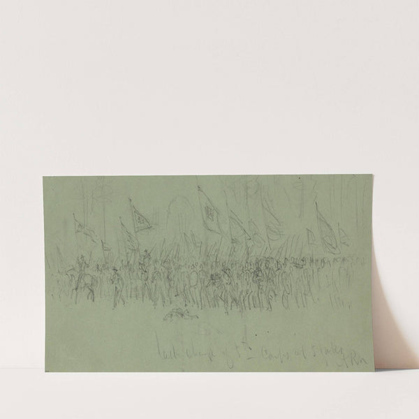 Last charge of 5th Corps at 5 Forks (1865) by Alfred Rudolph Waud