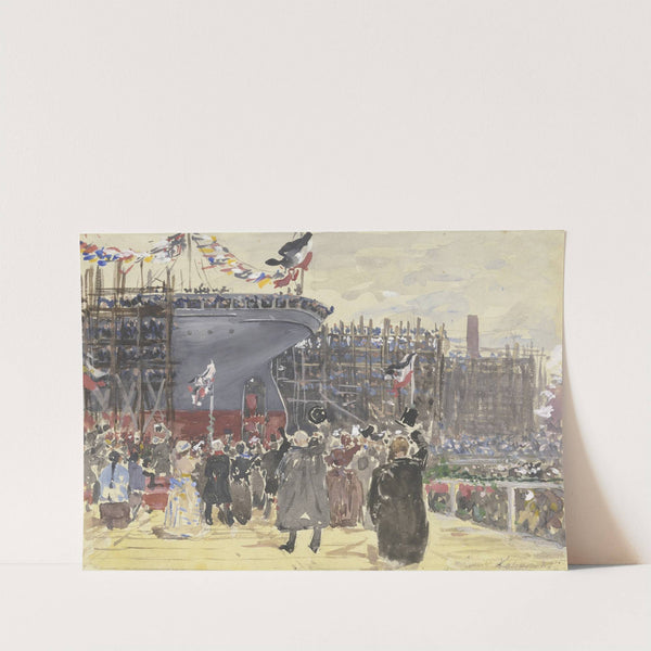 Launching of a ship (ca. 1890 – 1895) by Leopold von Kalckreuth