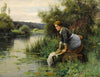 Laundress by the Water’s Edge