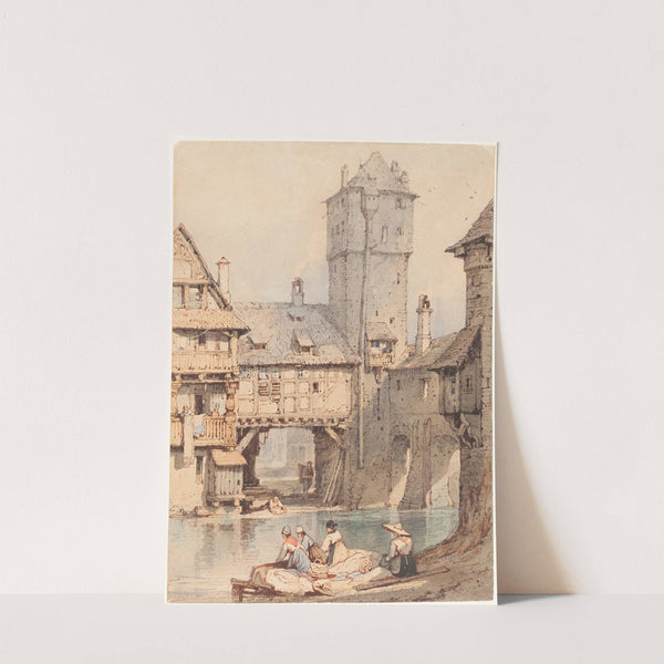 Laundresses before the Wasserturm, Nuremberg by Samuel Prout