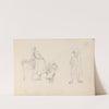 Laundry; standing human figure (Probably 1838 or 1839) by Adolph Tidemand