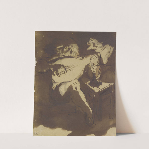 Lautenspieler mit singender Alter bei brennender Kerze auf dreibeinigem Stuhl by Jan Steen