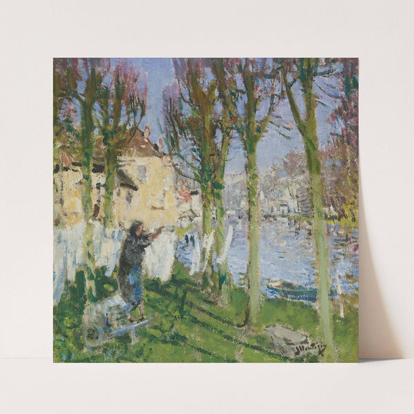 Lavandière Étendant Son Linge by Pierre-Eugène Montézin