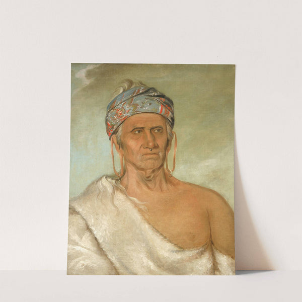 Lay-láw-she-kaw, Goes Up the River, an Aged Chief by George Catlin