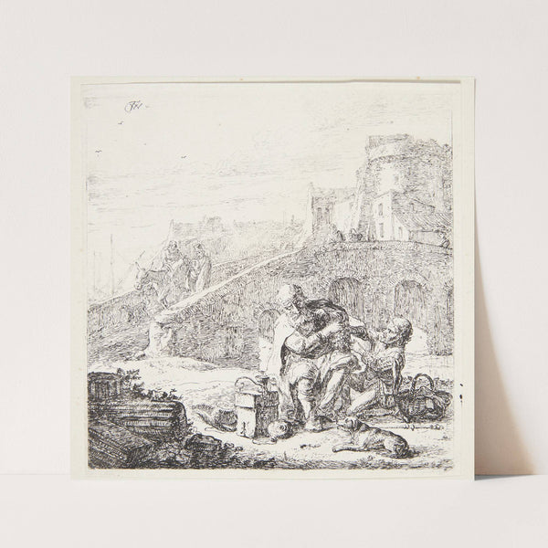 Lazarillo stjæler druer fra den blinde tigger by Thomas Wijck