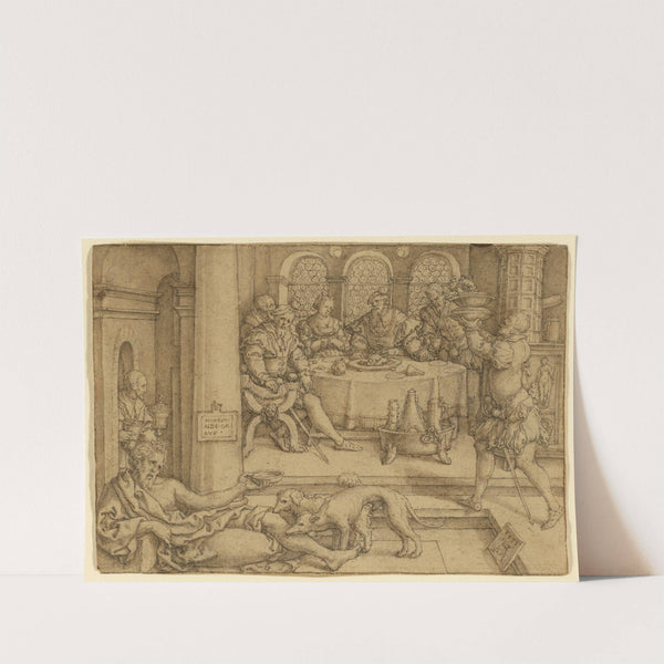 Lazarus Begging for Crumbs from Dives's Table by Heinrich Aldegrever