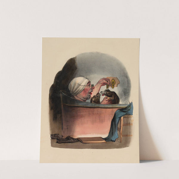 Le bain de famille. The bath of family (1836) by Charles-Joseph Traviès de Villers