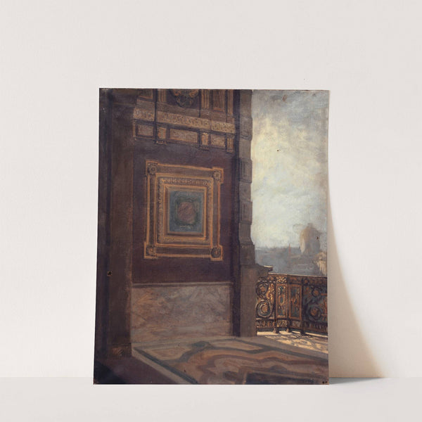 Le Balcon au bout de la petite galerie du Louvre by Lucien Mélingue