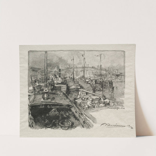 Le Bassin de la Villette (1890) by Auguste Louis Lepère