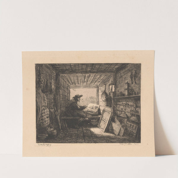 Le bateau atelier (The boat studio) (1861) by Charles François Daubigny