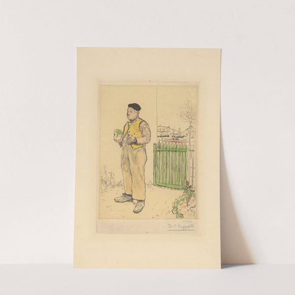 Le bonhomme venant de peindre sa barrière (1904) by Jean François Raffaëlli