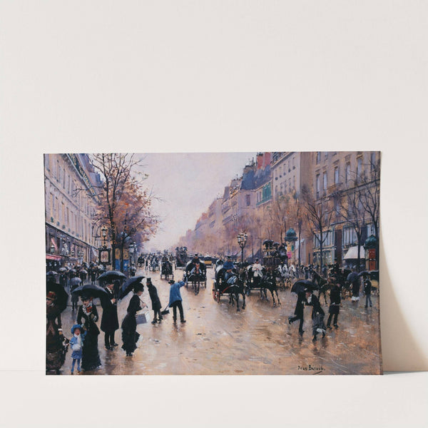 Le boulevard Poissonière sous la pluie (1880) by Jean Béraud