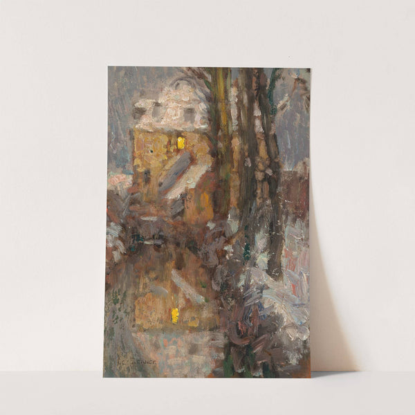 Le Canal, Neige, Gisors by Henri Le Sidaner