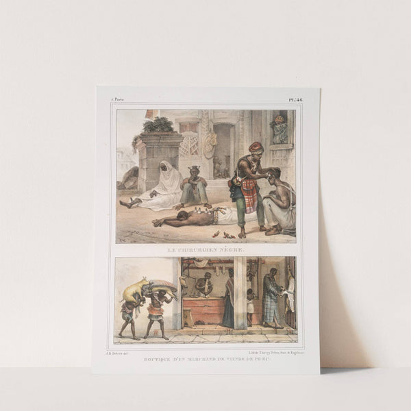 Le chirurgien nègre; Boutique d’un marchand de viande de porc (1834 - 1839) by Jean Baptiste Debret
