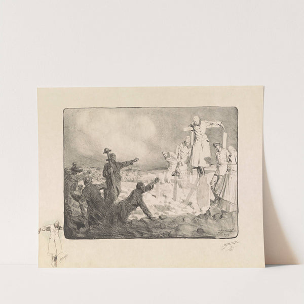 Le choeur des morts Nous n’avons pas voulu de leur paix, parce que nous voulons les voir, sous leurs croix de bois (1917) by Lucien Jonas