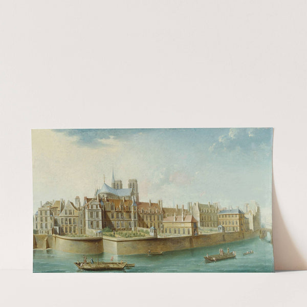 Le Cloître Notre-Dame, vu de l’île Saint Louis (quai d’Orléans) (1753) by Nicolas Jean-Baptiste Raguenet