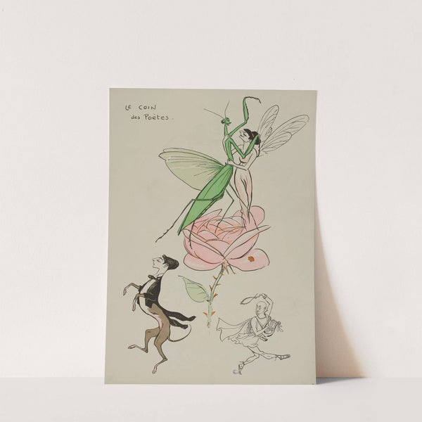 Le coin des poètes; Anna de Noailles, Cocteau, d’Annunzio (1913) by Georges Goursat (Sem)