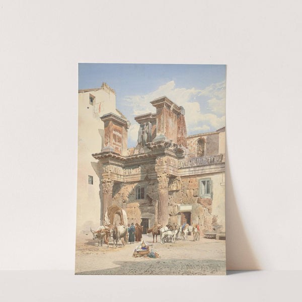Le Colonnacce, Rome: Remains of the Inner Walls of the Forum of Nerva by Thomas Hartley Cromek