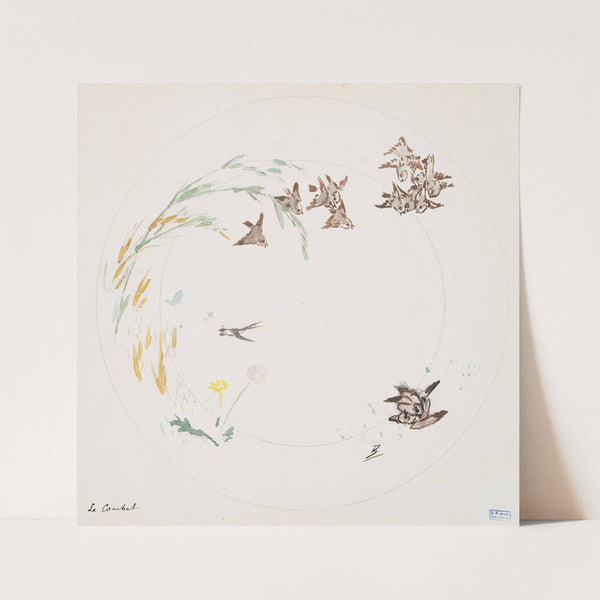 Le combat. (1875) by Félix Bracquemond