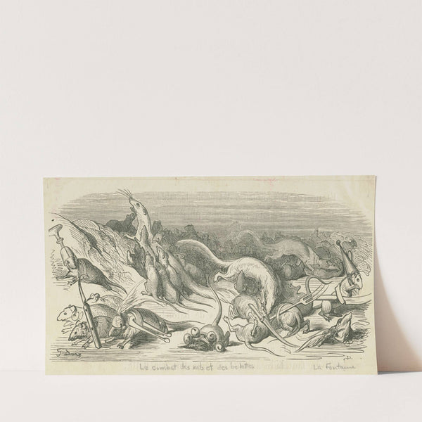 Le combat des rats et des belettes. by Gustave Doré