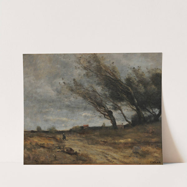 Le Coup de vent by Jean-Baptiste-Camille Corot