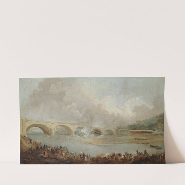 Le décintrement du pont de Neuilly, le 22 septembre 1772 (1772-1775) by Hubert Robert
