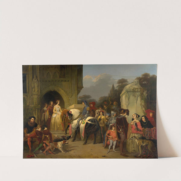 Le départ de Marie de Bourgogne pour la chasse aux faucons by Charles Tilmont