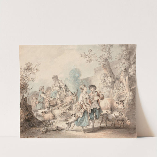 Le départ d'une foire by Jean-Baptiste Huet