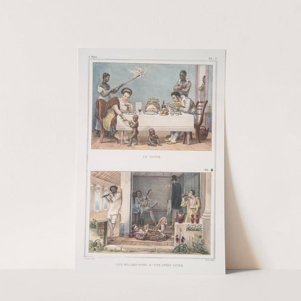 Le dîner; Les délassements d’une après dîner (1834 - 1839) by Jean Baptiste Debret