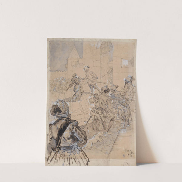 Le duc et le sculpteur. Pauvre fille, c’est en vain que tu l’attends (1892) by Daniel Urrabieta Vierge