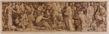 Le frappement du rocher, Etude pour un fragment du pavage de la cathédrale de Sienne (16th Century)