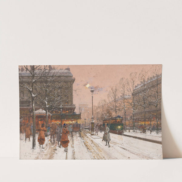 Le Grand Boulevard sous la neige by Eugène Galien-Laloue