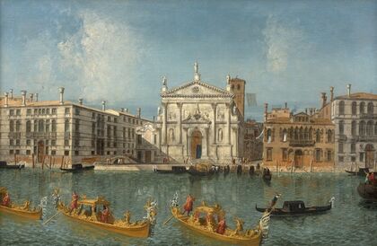 Le Grand Canal avec l’église de San Stae, Venise