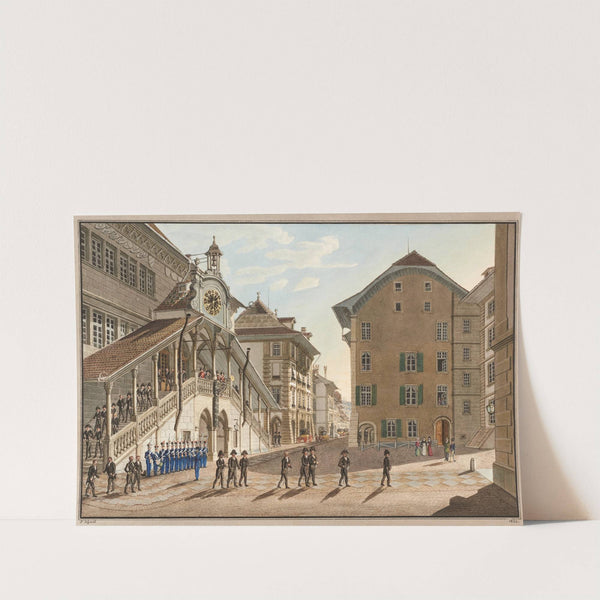 Le grand-conseil de Berne, sortant de l’Hotel de ville (1915-1945) by Franz Schmid