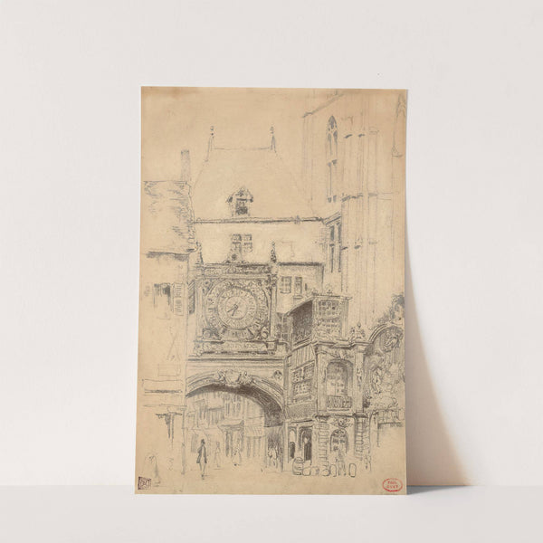 Le Gros Horloge et la fontaine d'Aréthuse à Rouen by Paul Huet