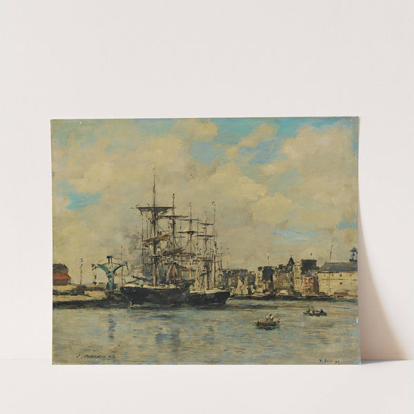 Le Havre. Bassin De La Barre (1892) by Eugène Boudin
