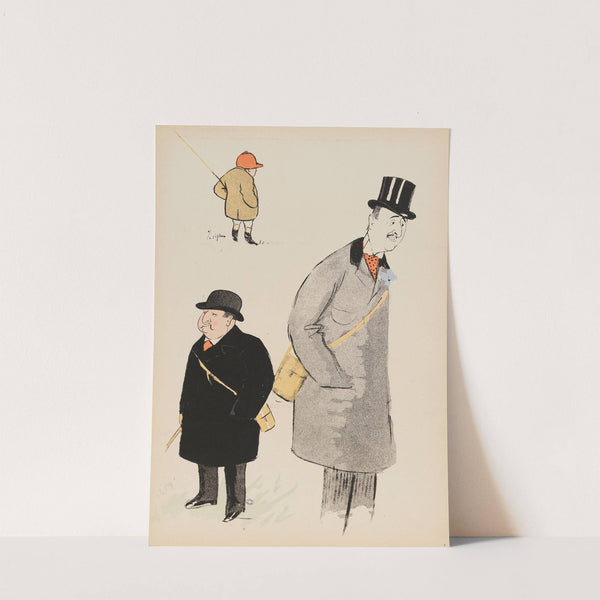 Le jockey Edward Watkins, Michel Marghiloman et M. Gout (1900) by Georges Goursat (Sem)