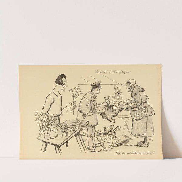 Le marché à Purée-plage (1919) by Georges Goursat (Sem)