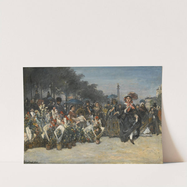 Le Marché aux fleurs, Boulevard Richard Lenoir, Paris by Johan Barthold Jongkind