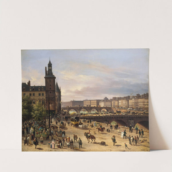 Le marché aux fleurs, la Tour de l'Horloge, le Pont au Change et le Pont-Neuf by Giuseppe Canella