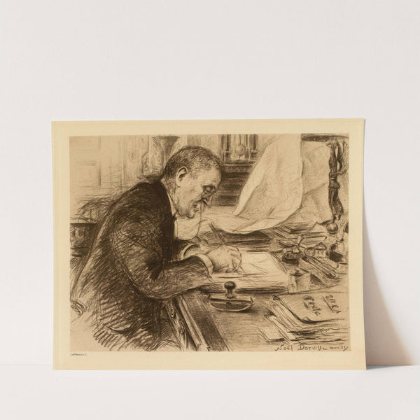 Le maréchal Foch écrivant à son bureau. (1922) by Noël Dorville