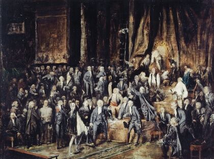 Le marquis de Deux-Brézé et Mirabeau, le 23 juin 1789