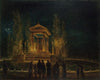 Le Mausolée provisoire de Jean-Jacques Rousseau, sur le bassin des Tuileries, avant la translation de ses cendres au Panthéon. Nuit du 10 au 11 octobre 1794