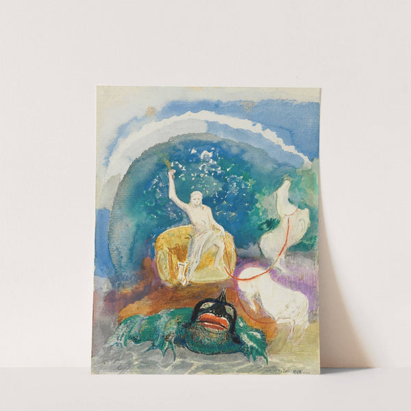 Le Monstre Vert (Apollon Chevauchant Le Serpent Python) by Odilon Redon