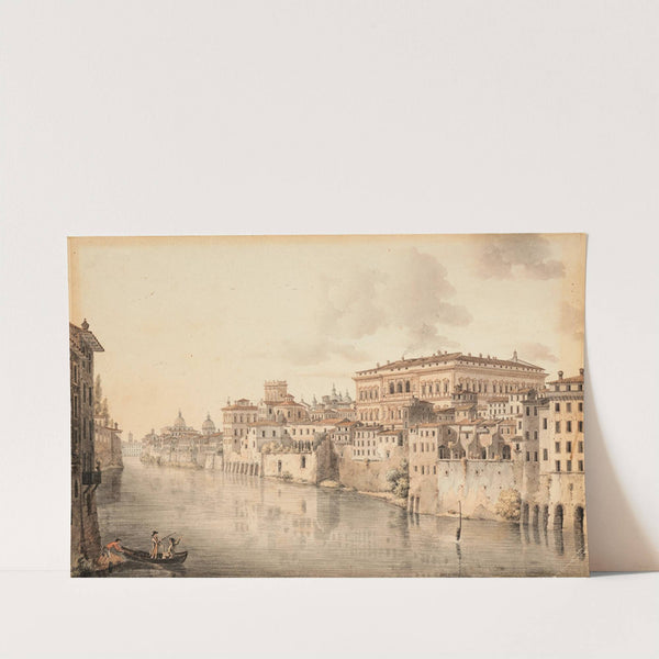 Le Palais Farnèse vu depuis les quais du Tibre à Rome by Victor-Jean Nicolle