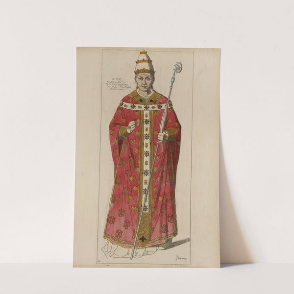 Le pape milieu du XIVe siècle tableau anonyme d'ecole Italienne dessin inédit. by Raphaël Jacquemin